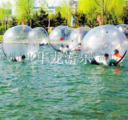 安徽水上玩具 水上充氣滾筒與步行球的圖片一覽及華龍游樂設(shè)備加工廠介紹